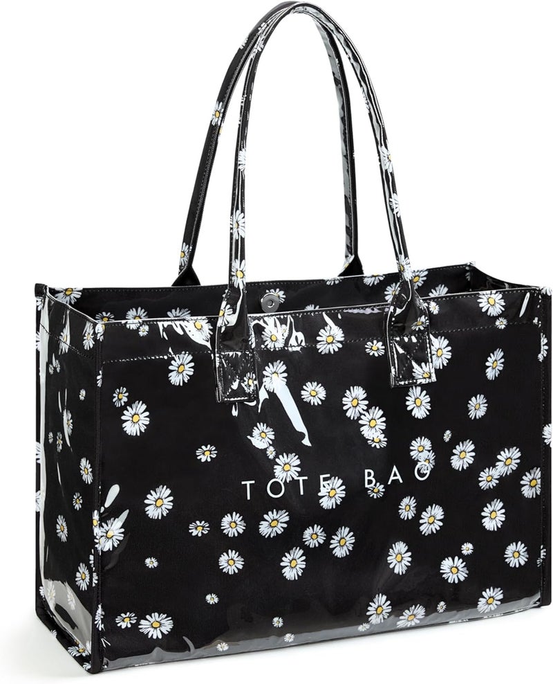 KALIDI FANCY FOREST KALIDI PVC Tote Bag Women’s Kraft Paper Work Handbags Purses with Top Handle - Image 1